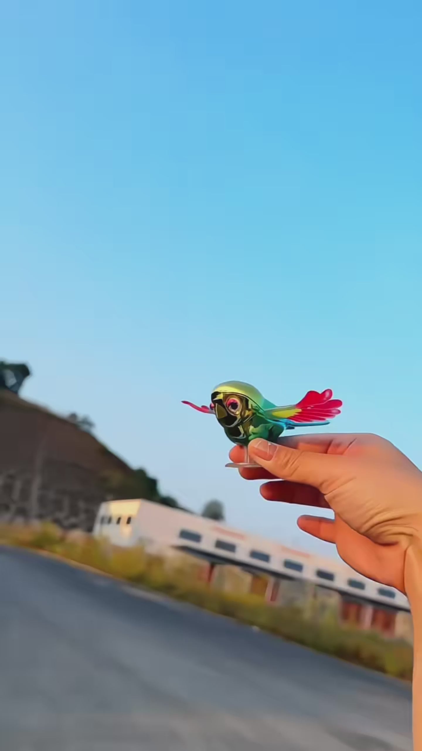 Cute Flying Companion Bird Car Ornament - Wind-Powered Flapping Wings Decoration for Dashboard, Roof, Mirror & Motorcycle