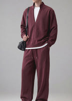 Men’s Bordeaux Tracksuit Set | Old Money Sweatshirt & Pants