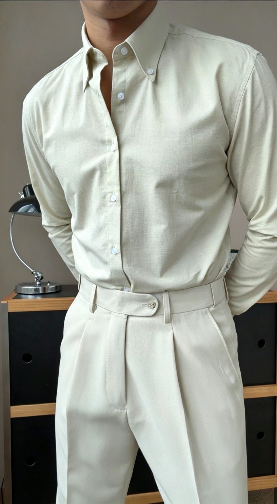 Premium Cotton Linen Button-Down Shirt - Men's Summer Old Money Aesthetic Casual Long Sleeve Shirt