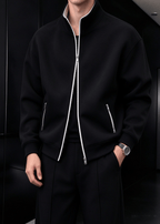 Men's Minimalist Stand-Collar Zip Jacket