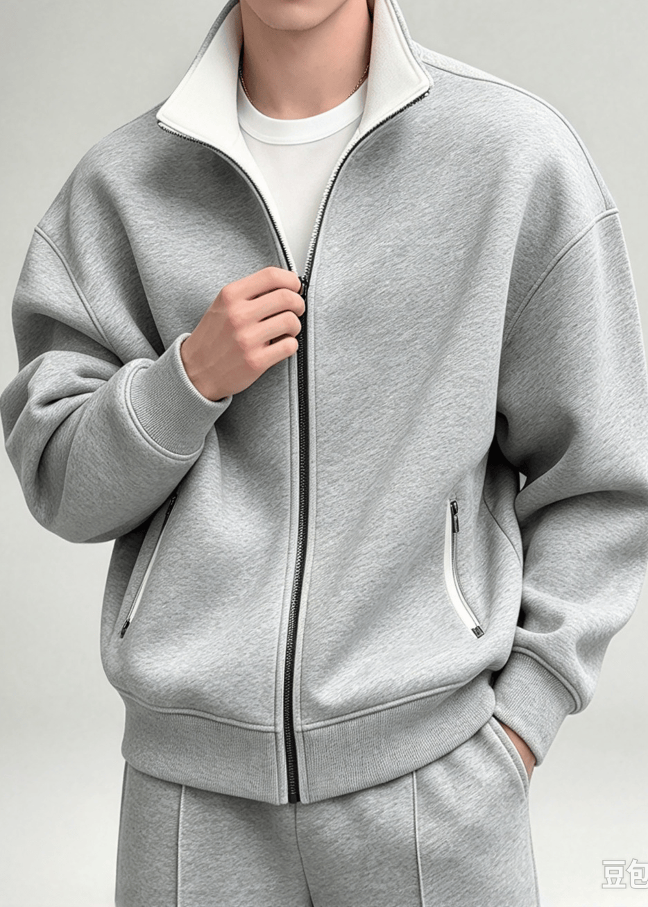 Men's Minimalist Stand-Collar Zip Jacket