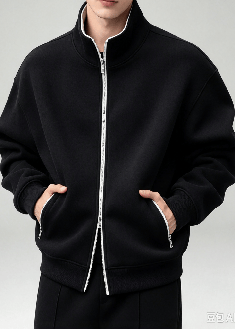 Men's Minimalist Stand-Collar Zip Jacket