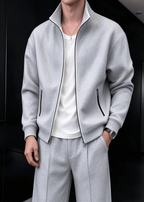 Men's Minimalist Stand-Collar Zip Jacket