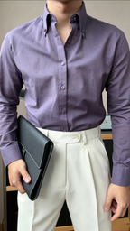 Premium Cotton Linen Button-Down Shirt - Men's Summer Old Money Aesthetic Casual Long Sleeve Shirt